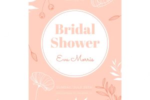 Hand drawn bridal shower invitation