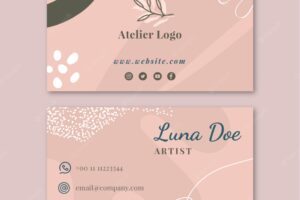 Hand drawn creative atelier horizontal business card