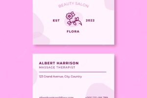 Hand-drawn flora beauty salon business card