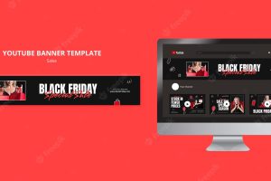 Hand drawn special sale youtube banner template