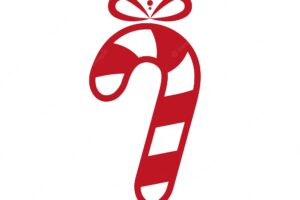 Hanging candy cane with bow christmas decorations red design element vector illustration