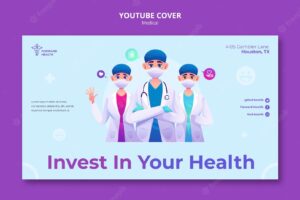 Health check-up and care youtube cover template