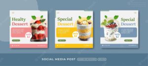 Healthy dessert menu social media post template