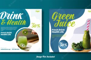 Healthy drink and food menu promotion social media post banner template
