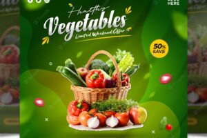 Healthy vegetable food recipe promotion facebook instagram social media post