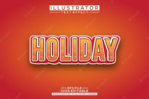 Holiday 3d text effect editable