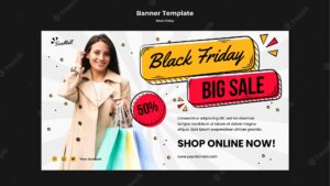 Horizontal banner for black friday sale