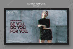 Horizontal banner template for capture yourself theme