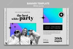 Horizontal banner template for white party