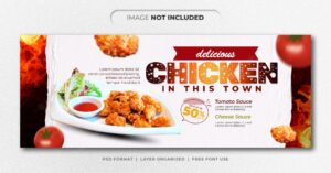 Horizontal food menu and restaurant banner template