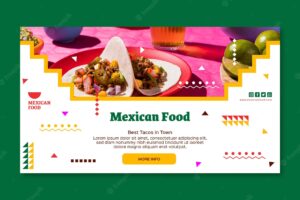 Horizontal mexican food banner template