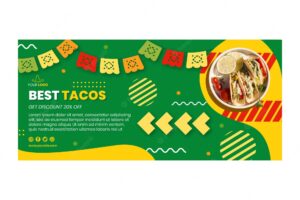 Horizontal mexican food banner template