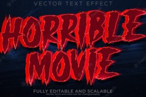 Horror movie text effect editable blood and scary text style