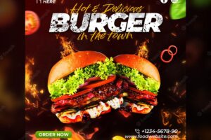 Hot burger social media post