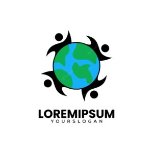 Human earth logo design template