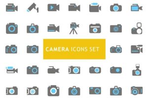 Icons set about cameras