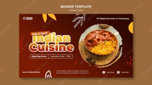 Indian food restaurant banner template