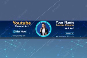 Influencer youtube banner template, youtube cover