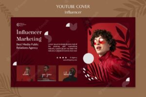 Influencer youtube cover template