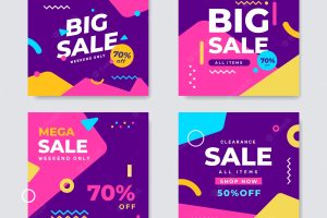 Instagram colorful post collection template