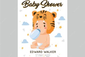 Invitation template baby boy shower