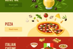 Italian food banner set