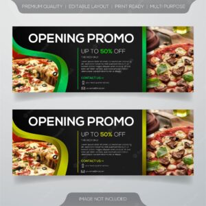 Italian pizza restaurant banner template design