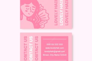 Kawaii haridresser business card template