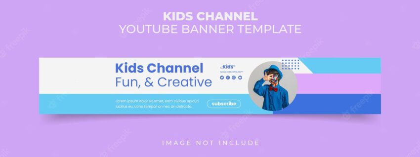 Kids channel youtube banner template