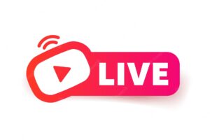Live streaming icon and video broadcasting online broadcast stream