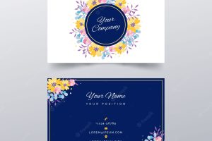 Lovely watercolor floral business card