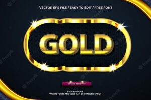 Luxury editable text effect gold 3d text style