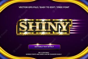 Luxury editable text effect shiny gold 3d text style