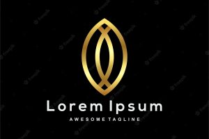 Luxury leaf gold color logo template