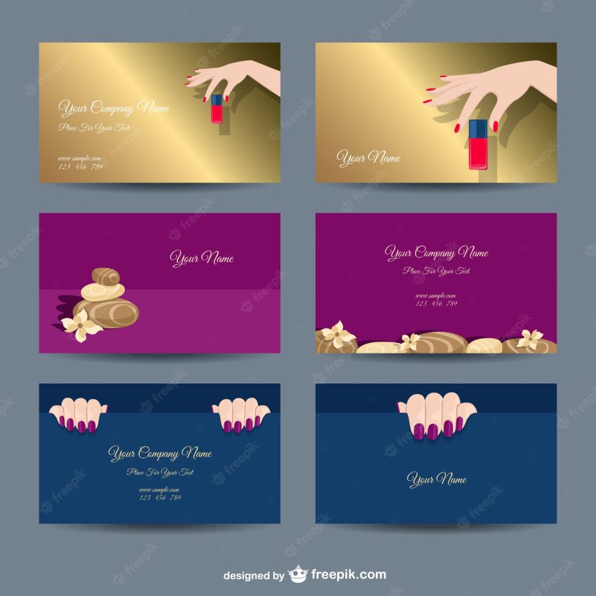 Manicure company card templates