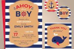Marine theme cards for baby shower