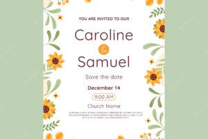 Marriage and wedding invitation template