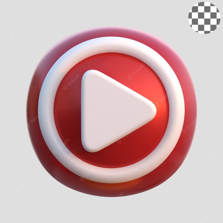 Media play button 3d icon
