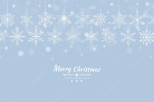 Merry christmas and happy new year background with snowflakes for christmas tree made vector illustration