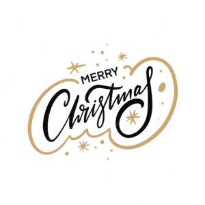 Merry christmas lettering phrase. holiday celebration vector calligraphy text.