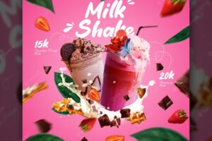 Milk shake menu social media template