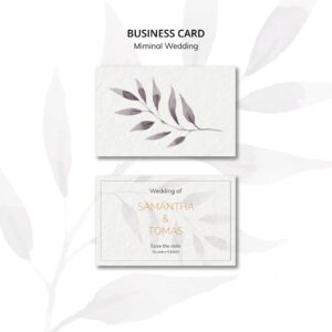 Minimal wedding invitation business card