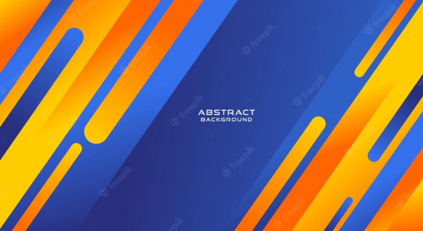 Modern blue and orange shape geometric background