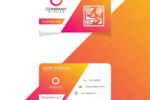 Modern business card design half gradient