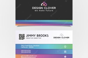 Modern business card template with colorful style