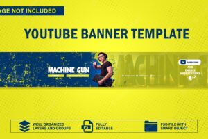 Modern gaming youtube banner template