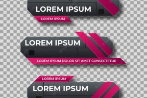 Modern geometric lower third banner template design colorful lower thirds set template vector vector illustration