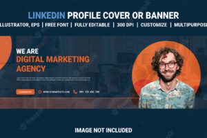Modern gradient professional linkedin profile cover