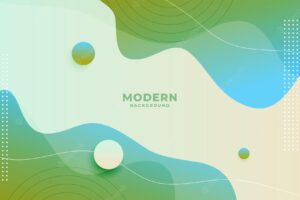 Modern green background with gradient fluid wavy shapes