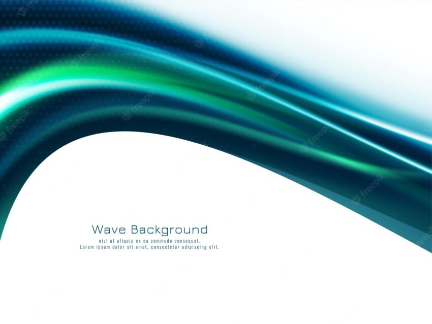 Modern green and blue color wave flowing design background